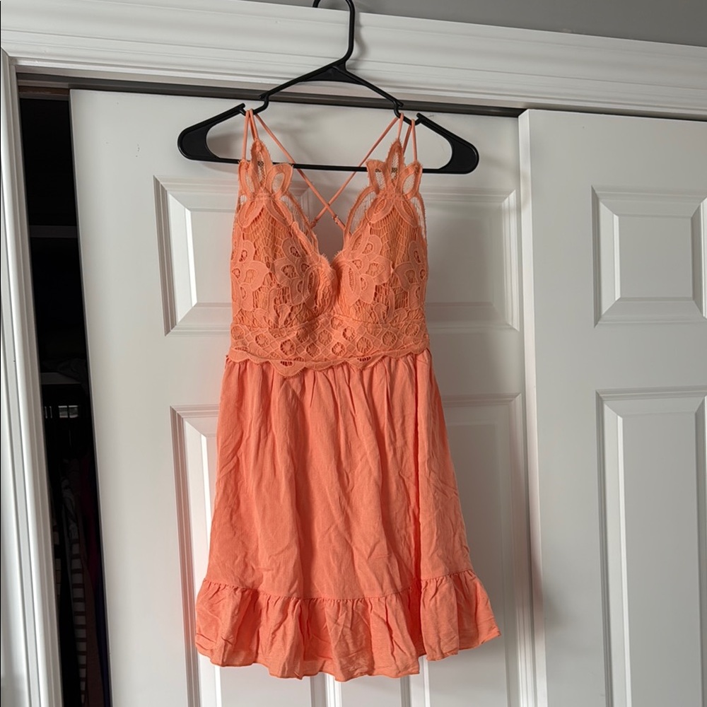 Francesca's Collections Coral Lace Dress